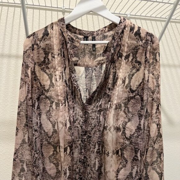 Woman’s Lightweight Cotton Blouse Print Snake Mango Size: S - Picture 1 of 6